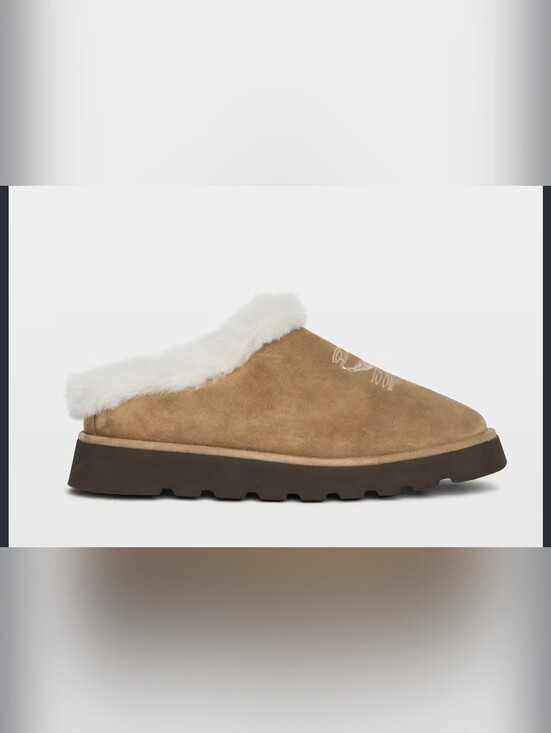 Zadig & Voltaire Shoes - Zadig&Voltaire Teddy Shearling Mules in  Brown Suede Size 36